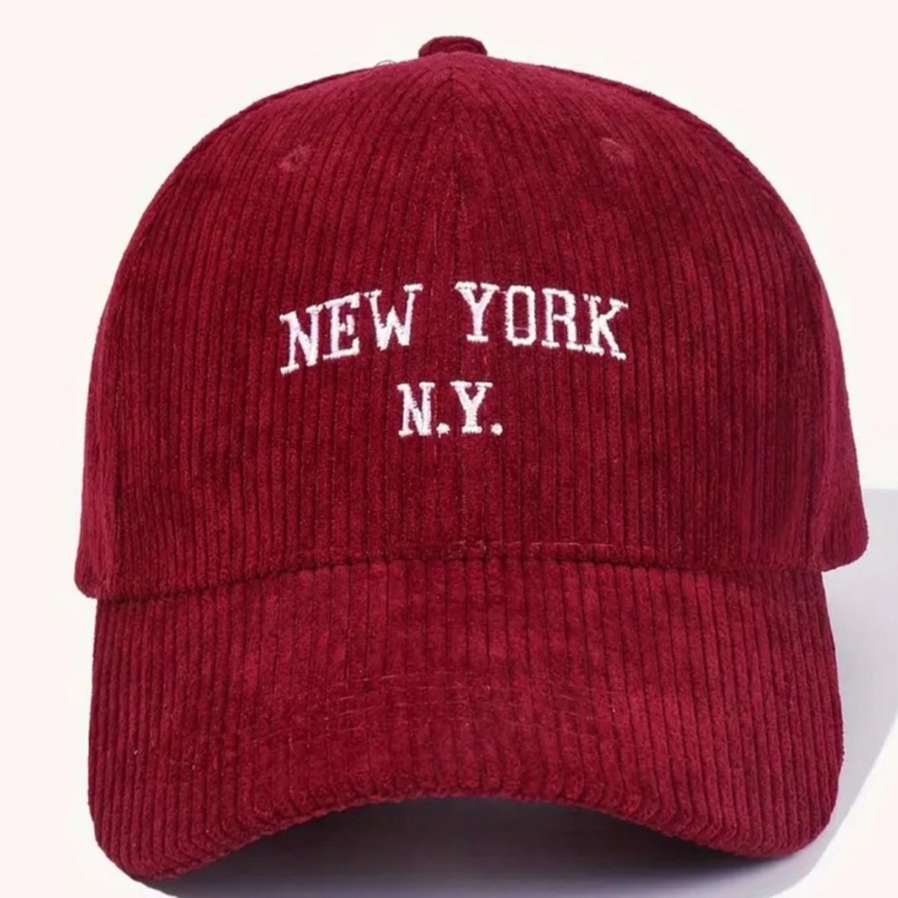 NWT New York N.Y. Red Corduroy Cap